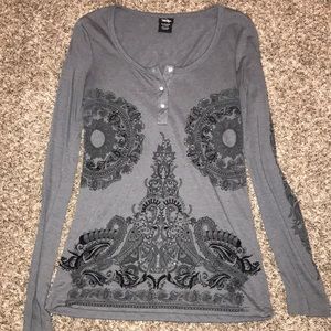 Vanity Long Sleeve Gray Shirt